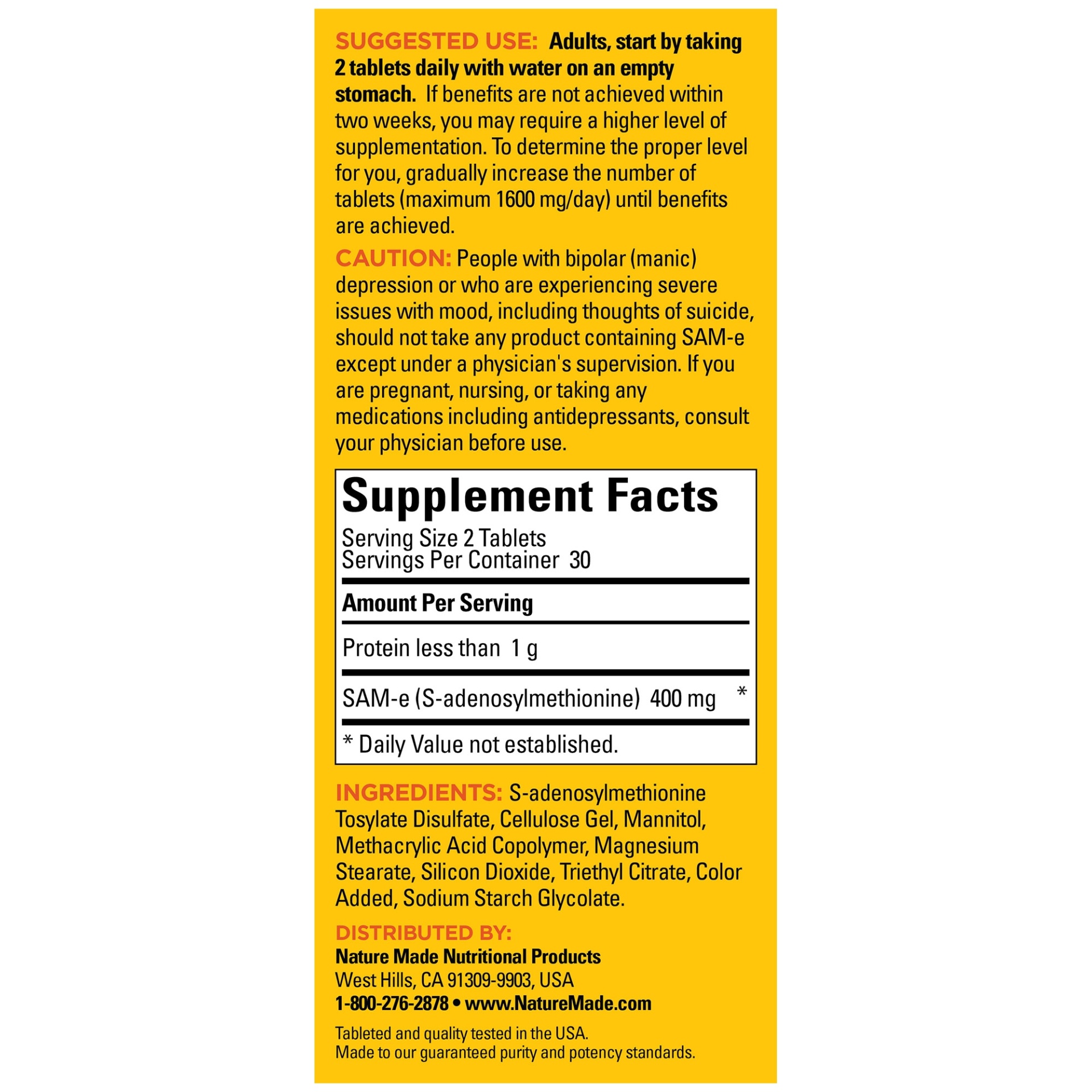 slide 2 of 4, Nature Made SAM-e Complete 200 mg Tablets, 60 Count for Supporting a Healthy Mood, 60 ct
