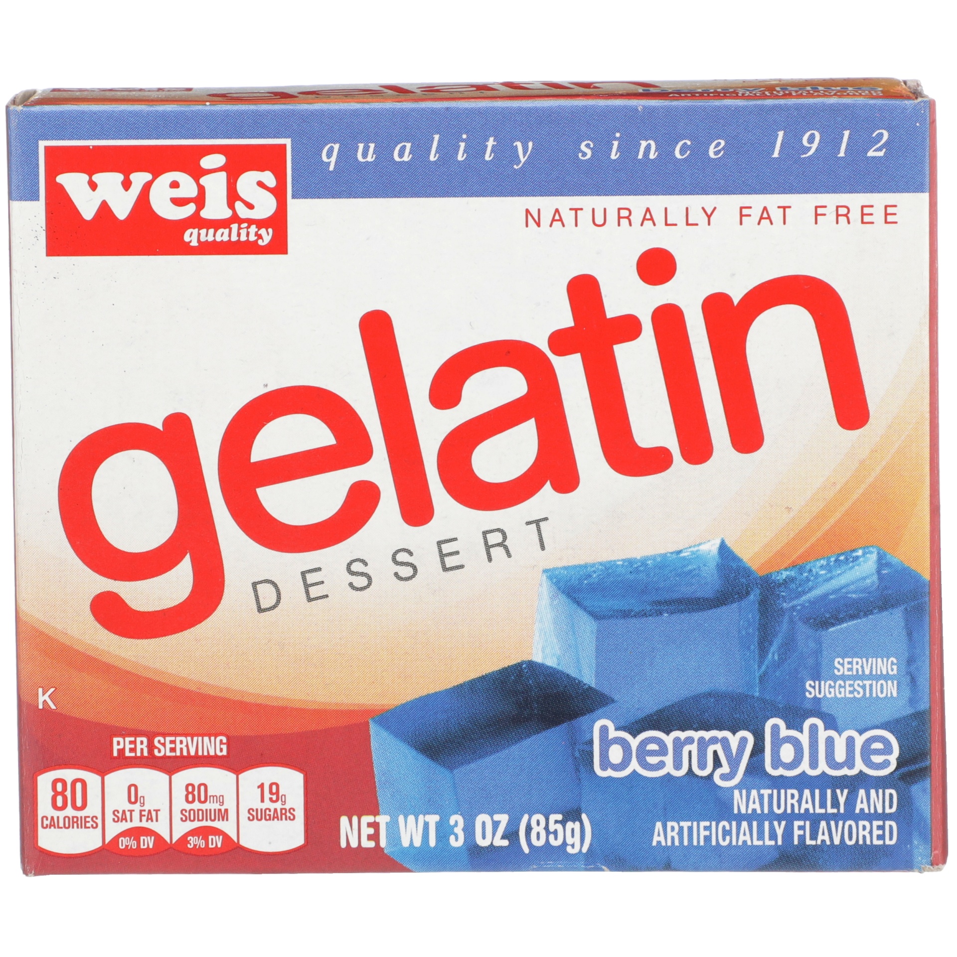 slide 1 of 6, Weis Quality Berry Blue Flavored Gelatin Dessert, 3 oz