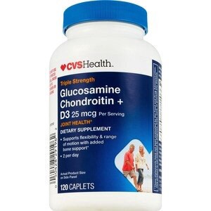 slide 1 of 1, CVS Health Glucosamine Chondroitin + Vitamin D3 Caplets, 120 Ct, 1 ct