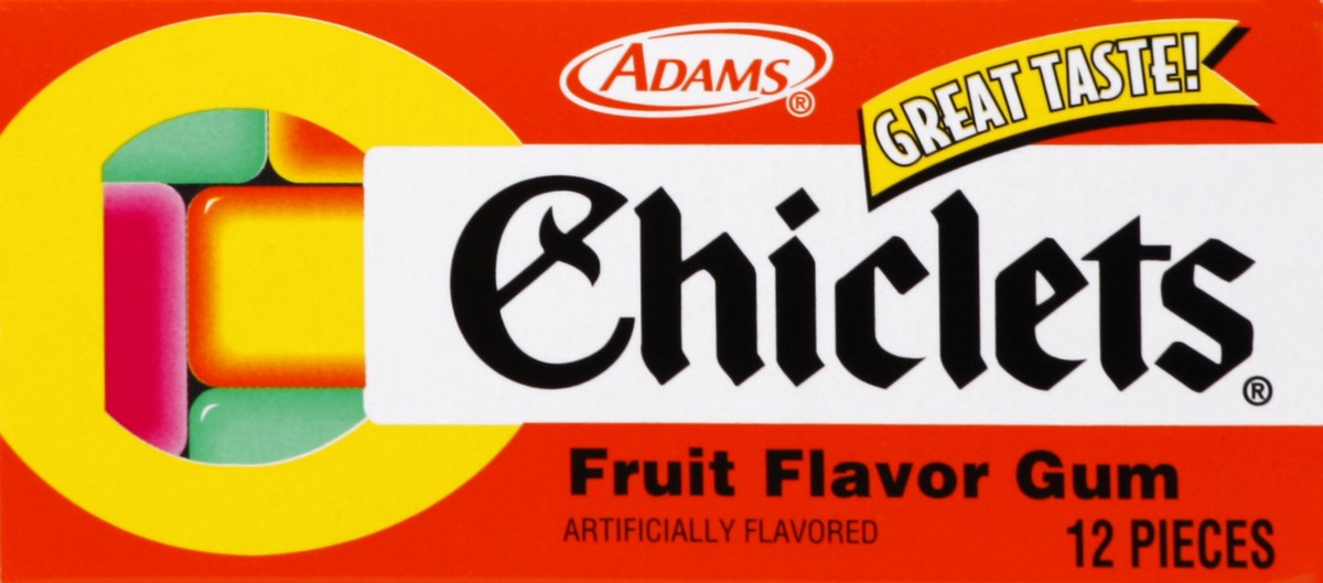 slide 4 of 4, Chiclets Fruit Flavor Gum, 12 ct