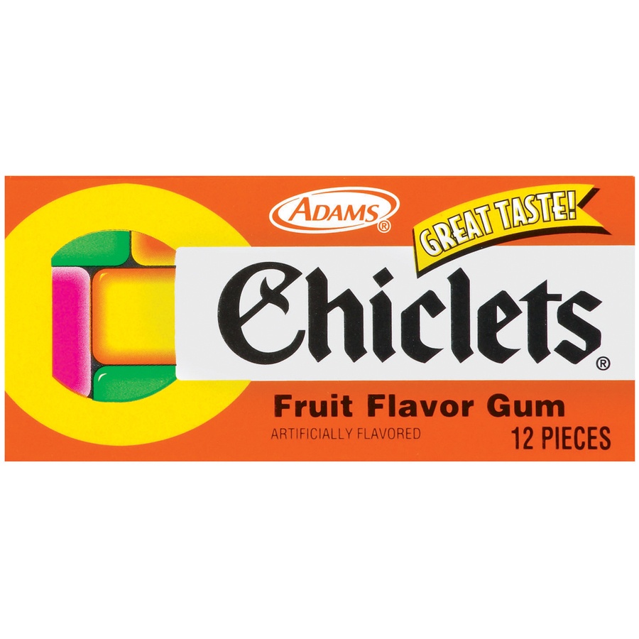 slide 1 of 4, Chiclets Fruit Flavor Gum, 12 ct