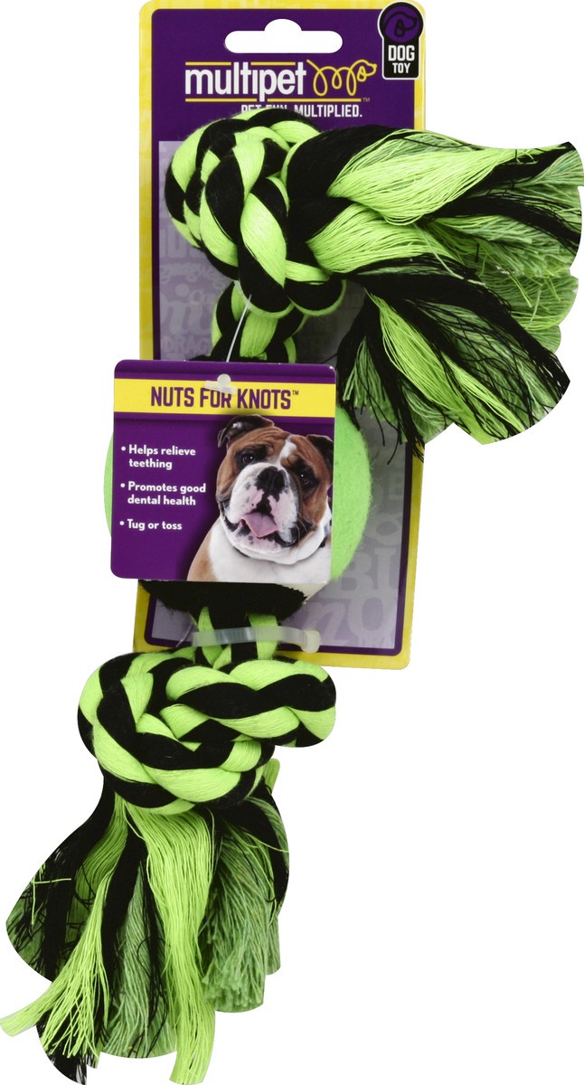 slide 2 of 2, MultiPet Nuts for Knots Rope with Tennis Ball Toy, 1 ct