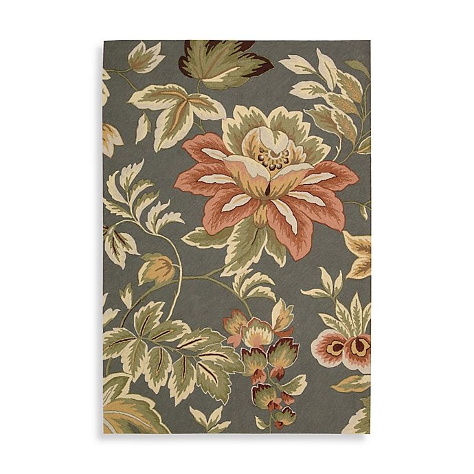 slide 1 of 1, Nourison Fantasy Floral Hand Hooked 5' x 7'6 Area Rug - Grey, 1 ct