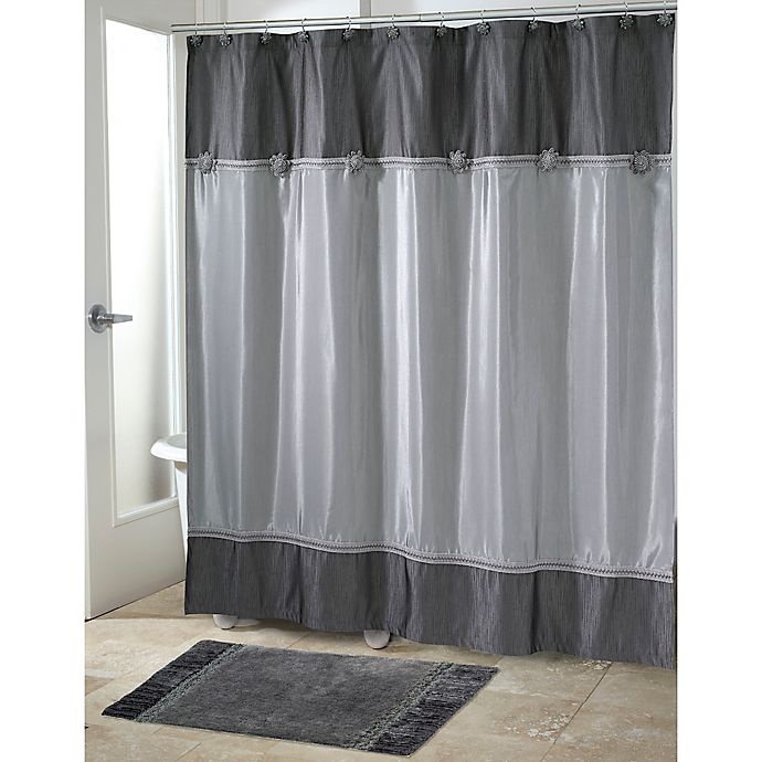 slide 1 of 2, Avanti Braided Medallion Shower Curtain - Granite, 1 ct