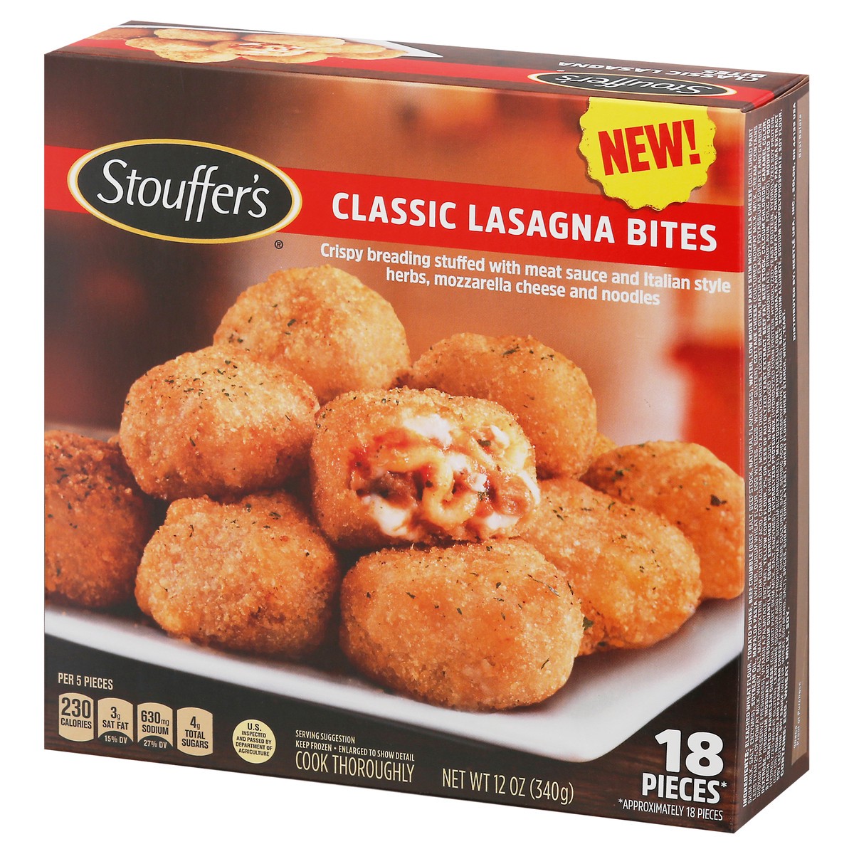 slide 2 of 10, Stouffer's Classic Lasagna Bites Frozen Appetizer, 12 oz