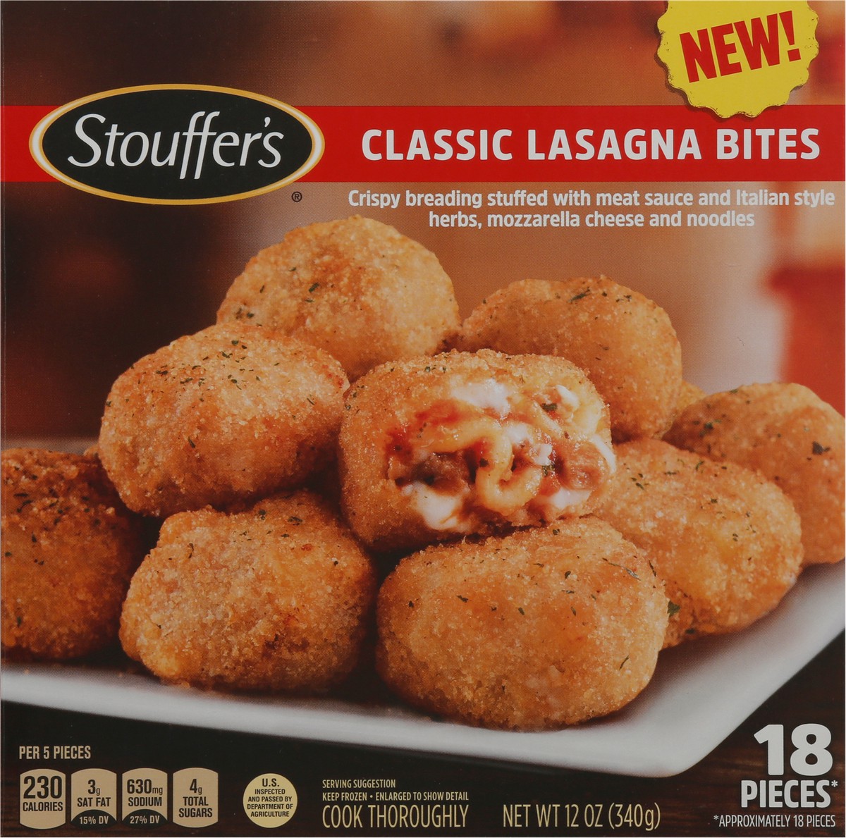 slide 8 of 10, Stouffer's Classic Lasagna Bites Frozen Appetizer, 12 oz