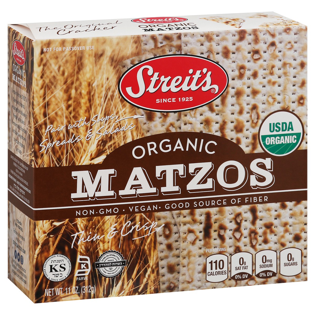 slide 14 of 14, Streit's Flour & Water Matzo, 10 oz