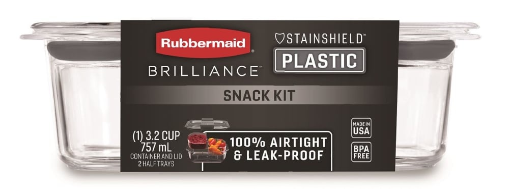 slide 1 of 6, Rubbermaid 3.2 Cup Brilliance Snack Food Storage Container Clear, 3.2 cup