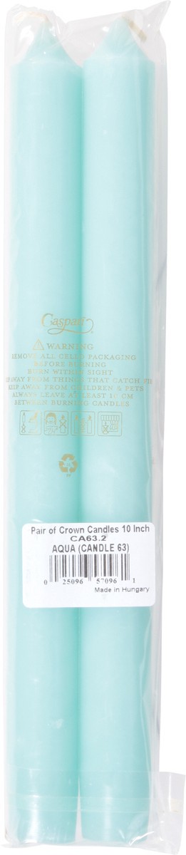 slide 12 of 12, Caspari 10 Inch Aqua Duet Crown Candles 2 ea, 2 ct