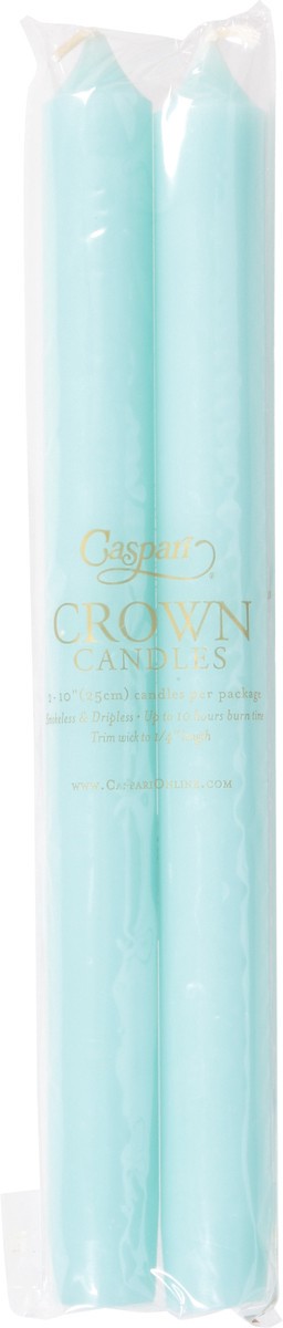 slide 9 of 12, Caspari 10 Inch Aqua Duet Crown Candles 2 ea, 2 ct
