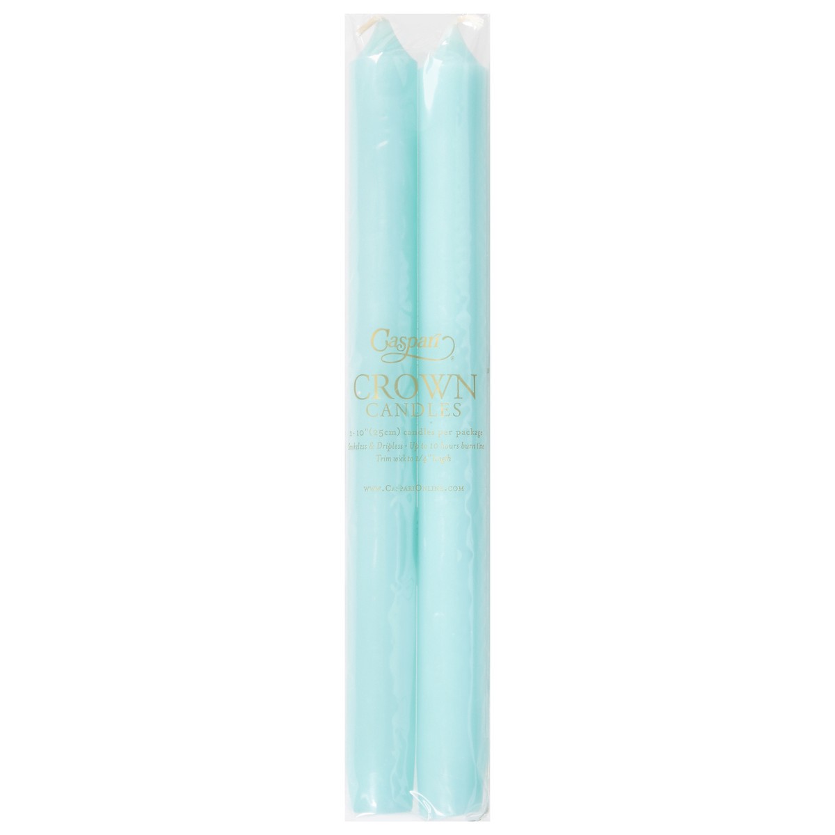slide 10 of 12, Caspari 10 Inch Aqua Duet Crown Candles 2 ea, 2 ct
