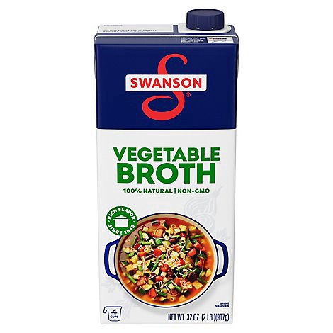 slide 1 of 1, Swanson 100% Natural Vegetable Broth - 32 Oz, 32 oz