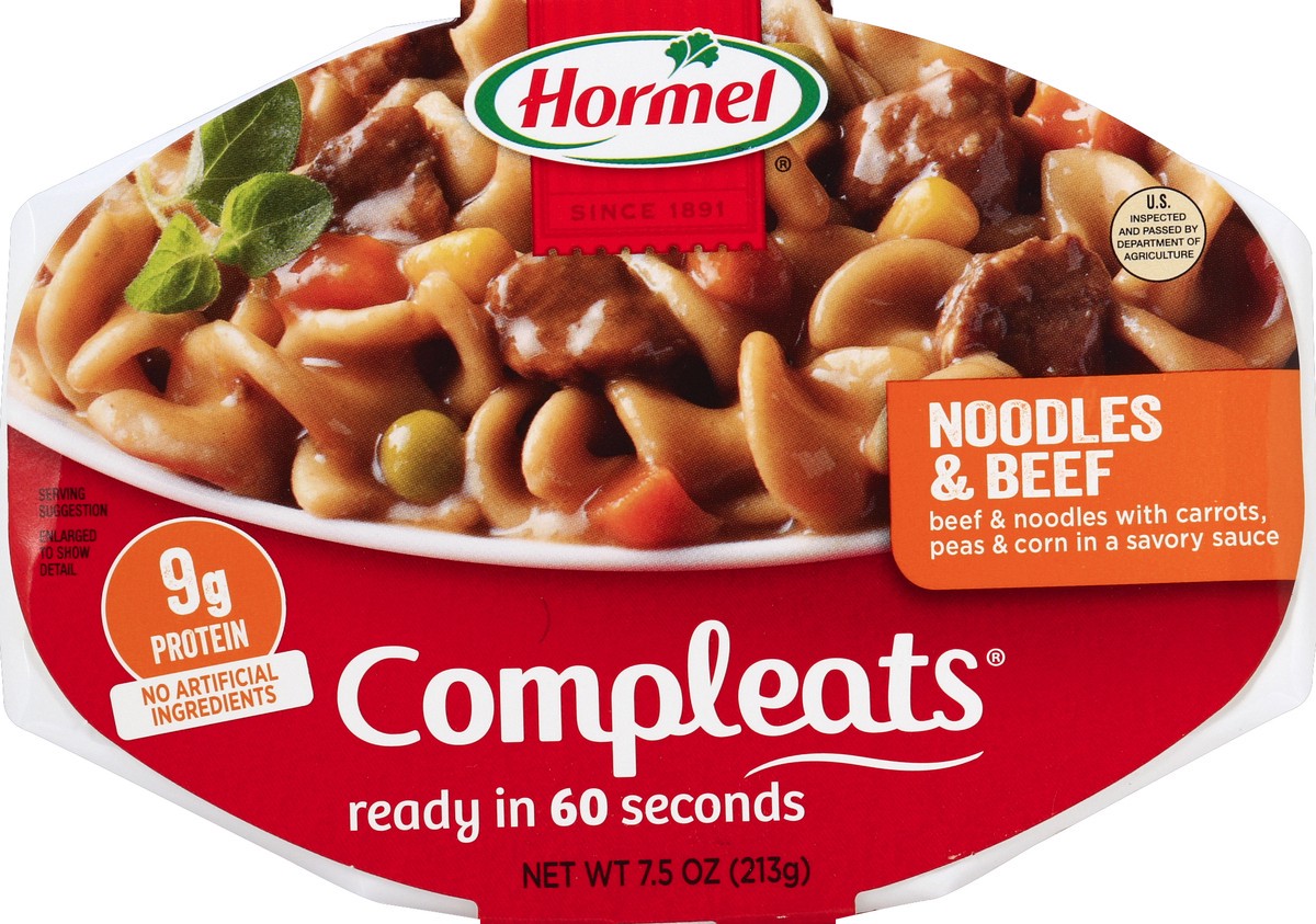 slide 5 of 6, Hormel Compleats Noodles & Beef, 7.5 oz