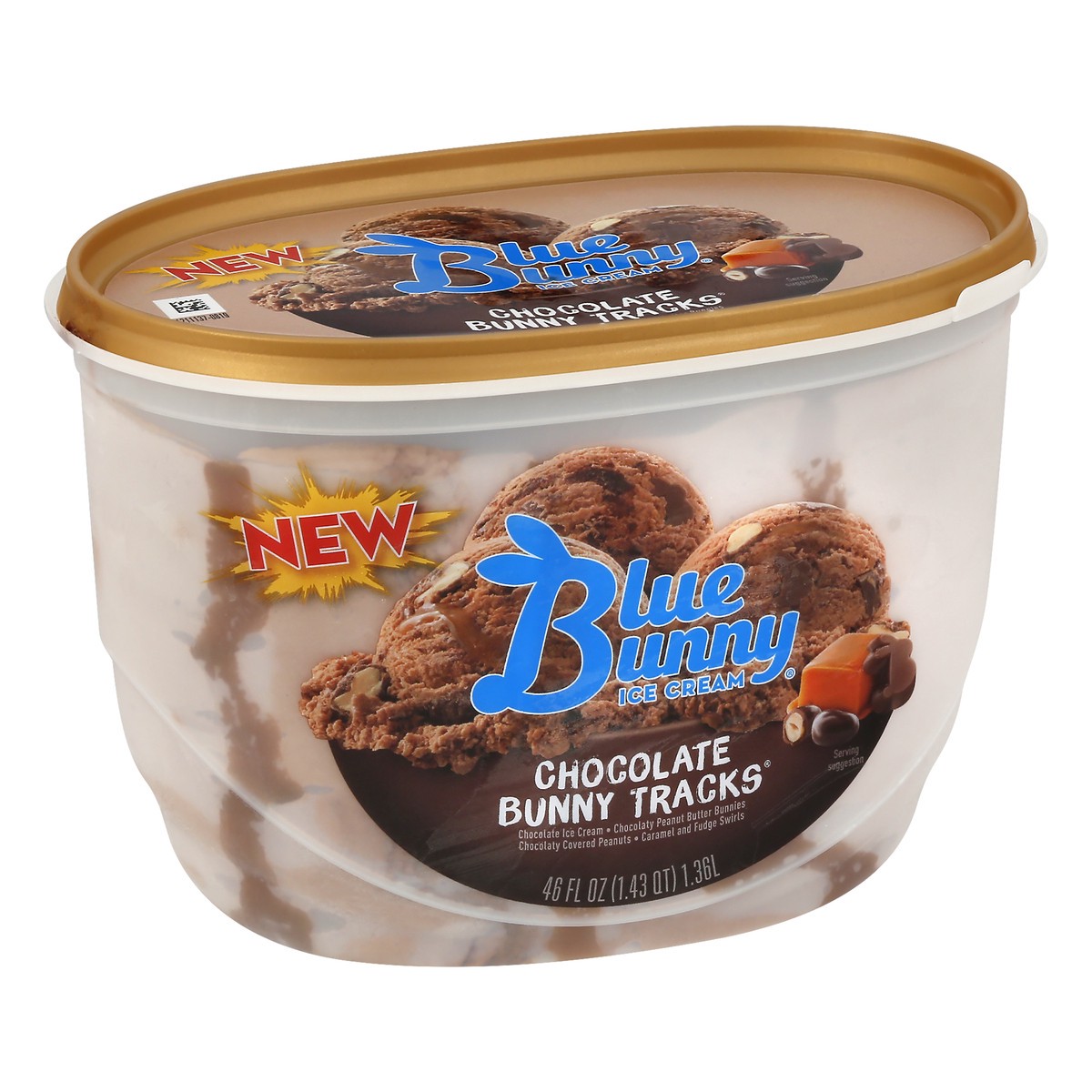 slide 7 of 10, Blue Bunny Chocolate Bunny Tracks Frozen Dessert, 46 fl oz, 46 fl oz