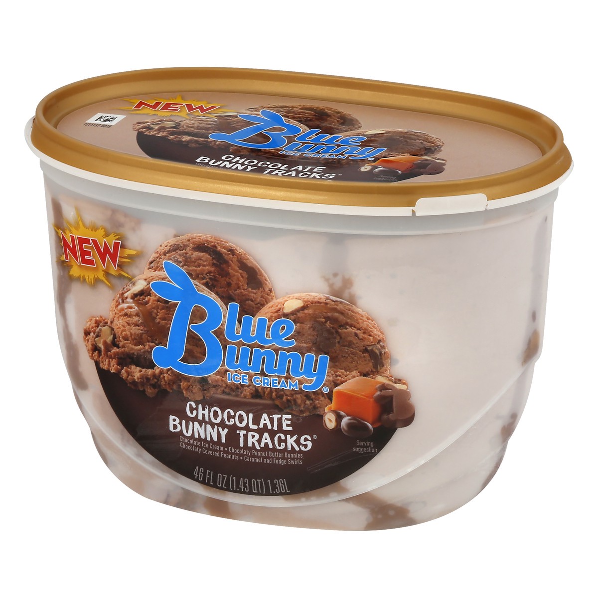 slide 3 of 10, Blue Bunny Chocolate Bunny Tracks Frozen Dessert, 46 fl oz, 46 fl oz