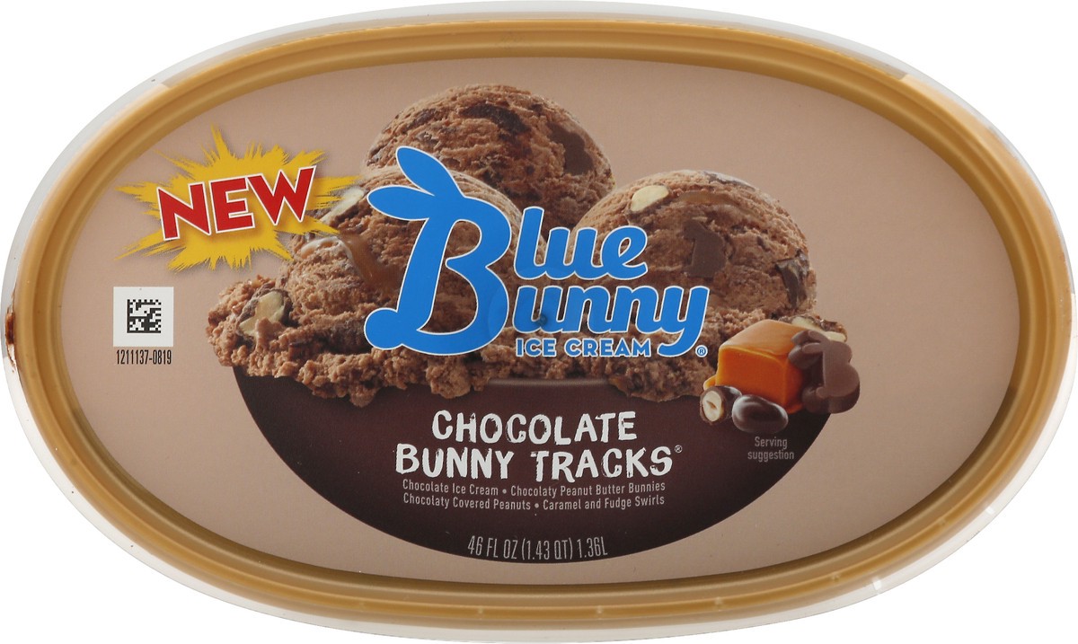 slide 9 of 10, Blue Bunny Chocolate Bunny Tracks Frozen Dessert, 46 fl oz, 46 fl oz