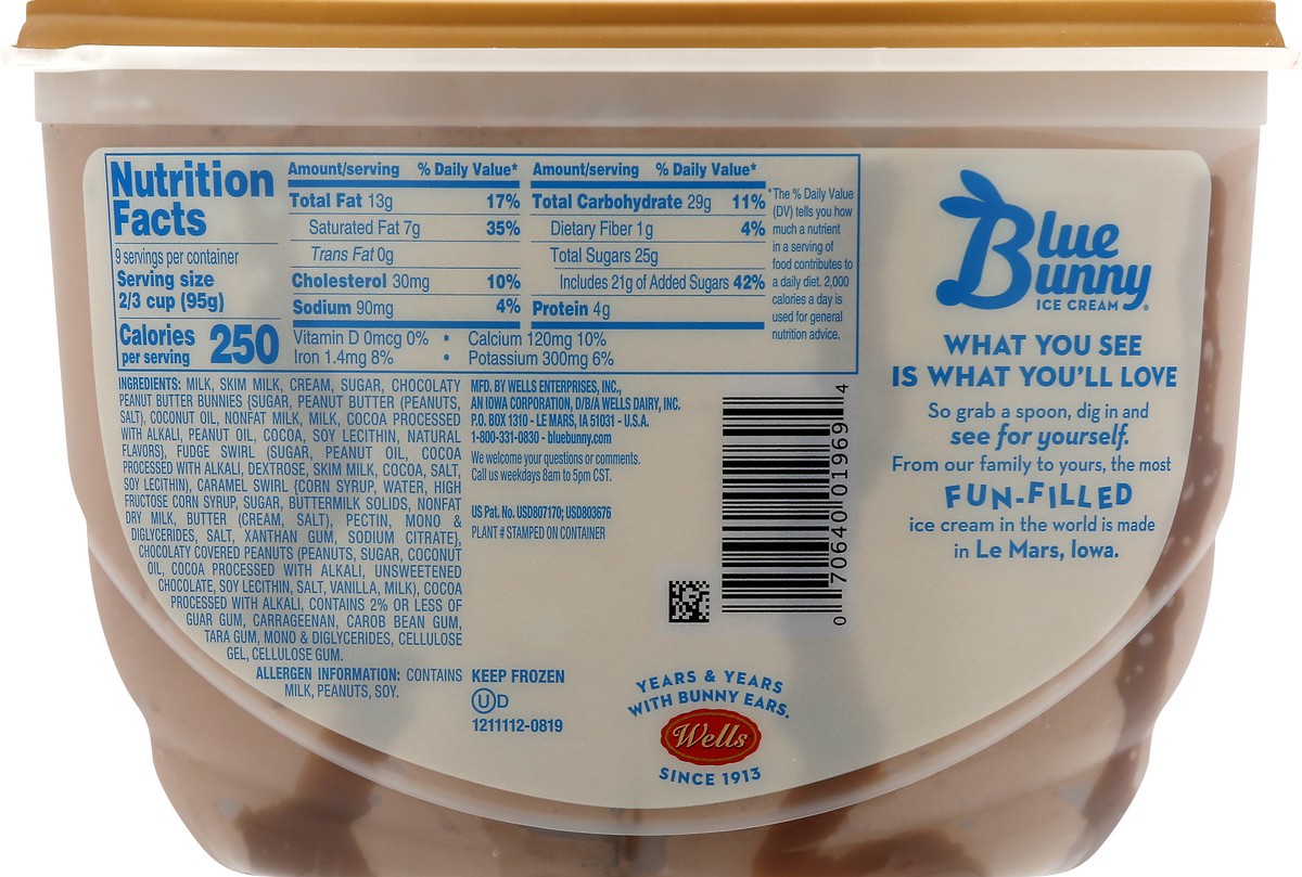 slide 2 of 10, Blue Bunny Chocolate Bunny Tracks Frozen Dessert, 46 fl oz, 46 fl oz