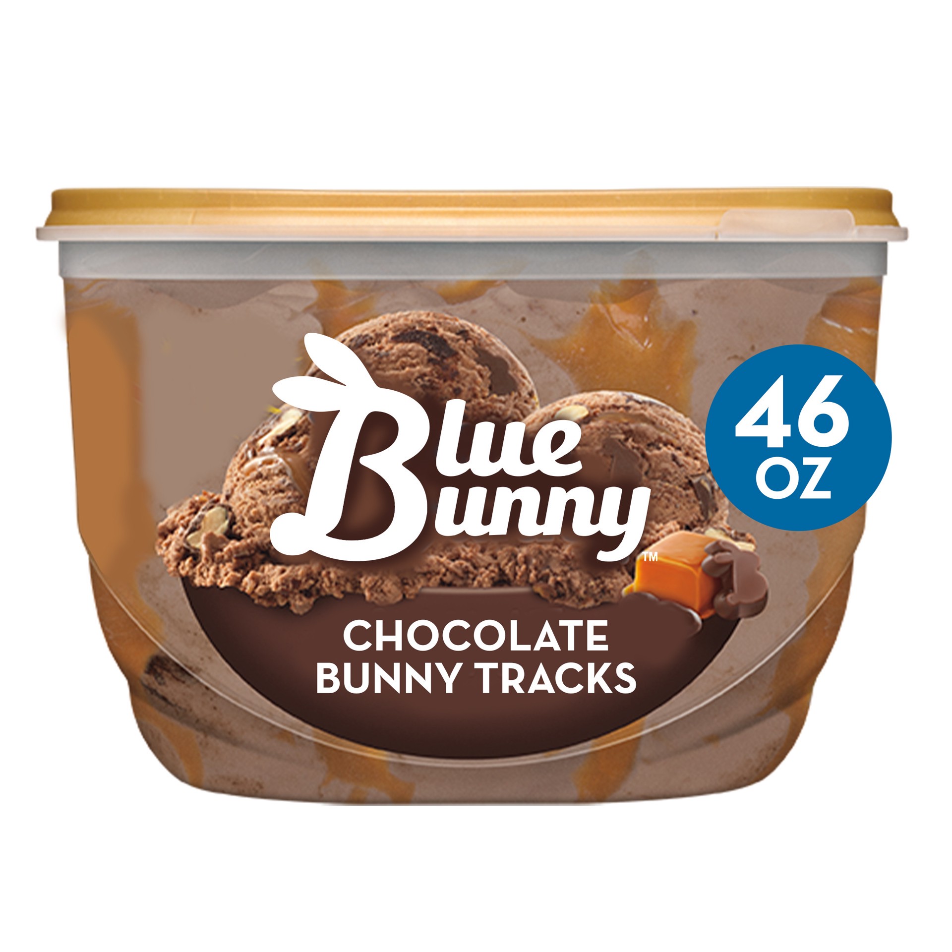 slide 1 of 10, Blue Bunny Chocolate Bunny Tracks Frozen Dessert, 46 fl oz, 46 fl oz