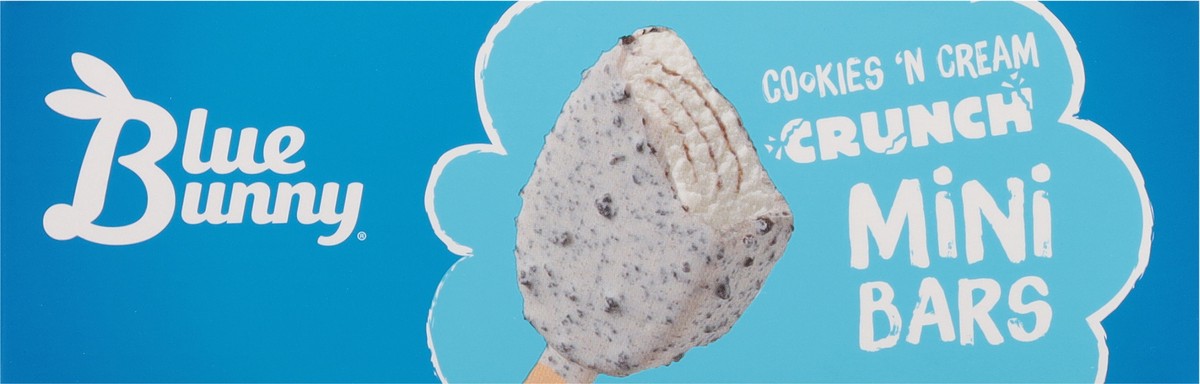 slide 7 of 12, Blue Bunny Mini Bars Cookies and Cream Crunch Frozen Dessert, 6 Pack, 11 fl oz