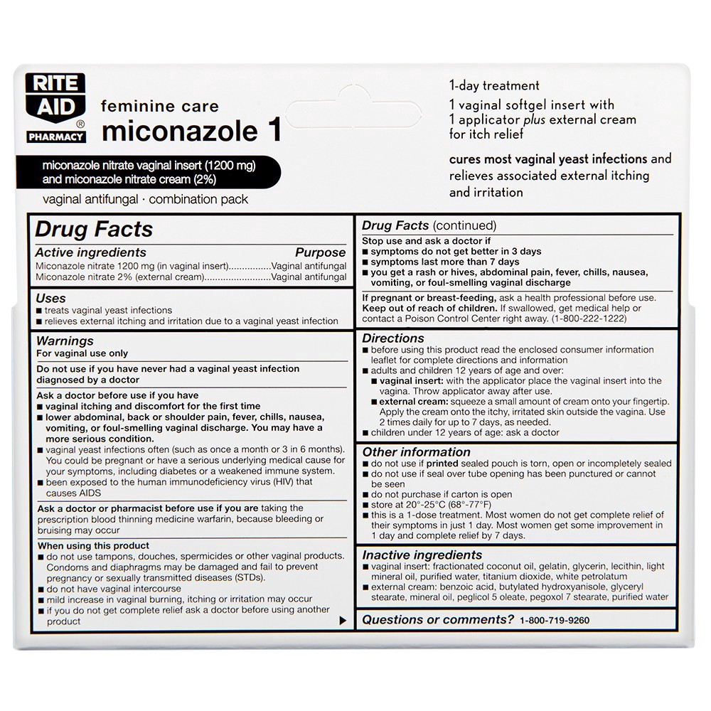 slide 2 of 2, Rite Aid Ra Micon 1 Ovule D/N Combo, 1 ct