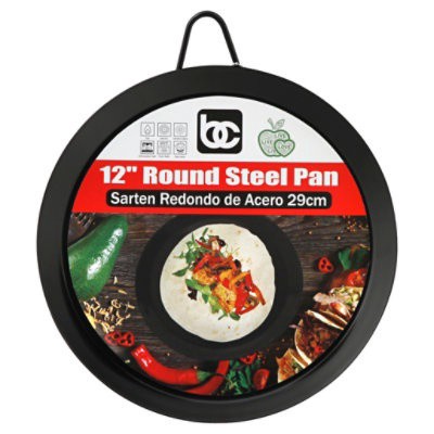 slide 1 of 7, Bene Casa 12In Round Steel Pan, 12 in