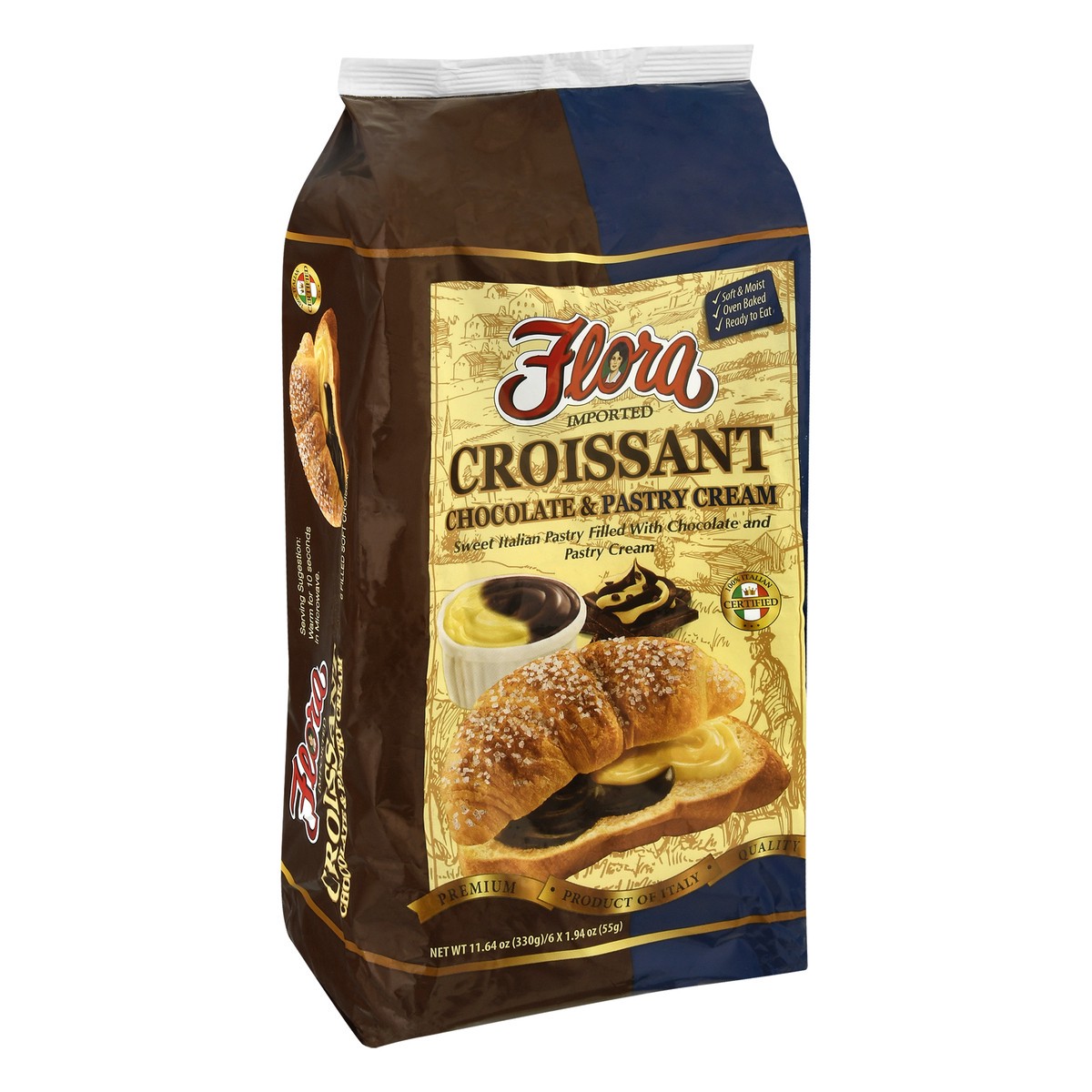 slide 3 of 13, Flora Croissant, Chocolate & Pastry Cream, 6 ct