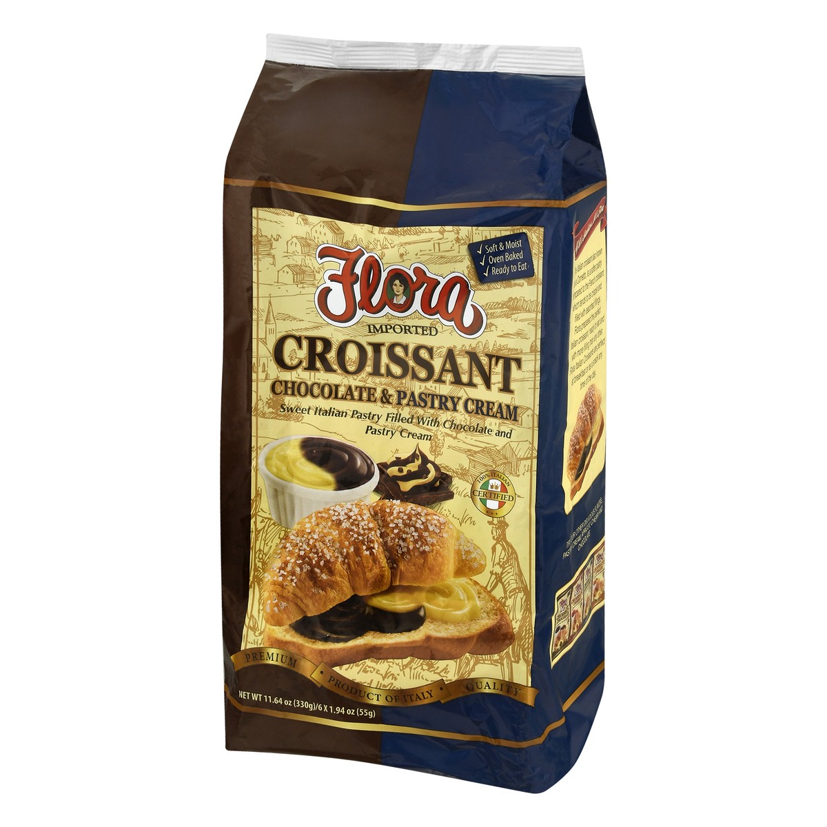 slide 13 of 13, Flora Croissant, Chocolate & Pastry Cream, 6 ct