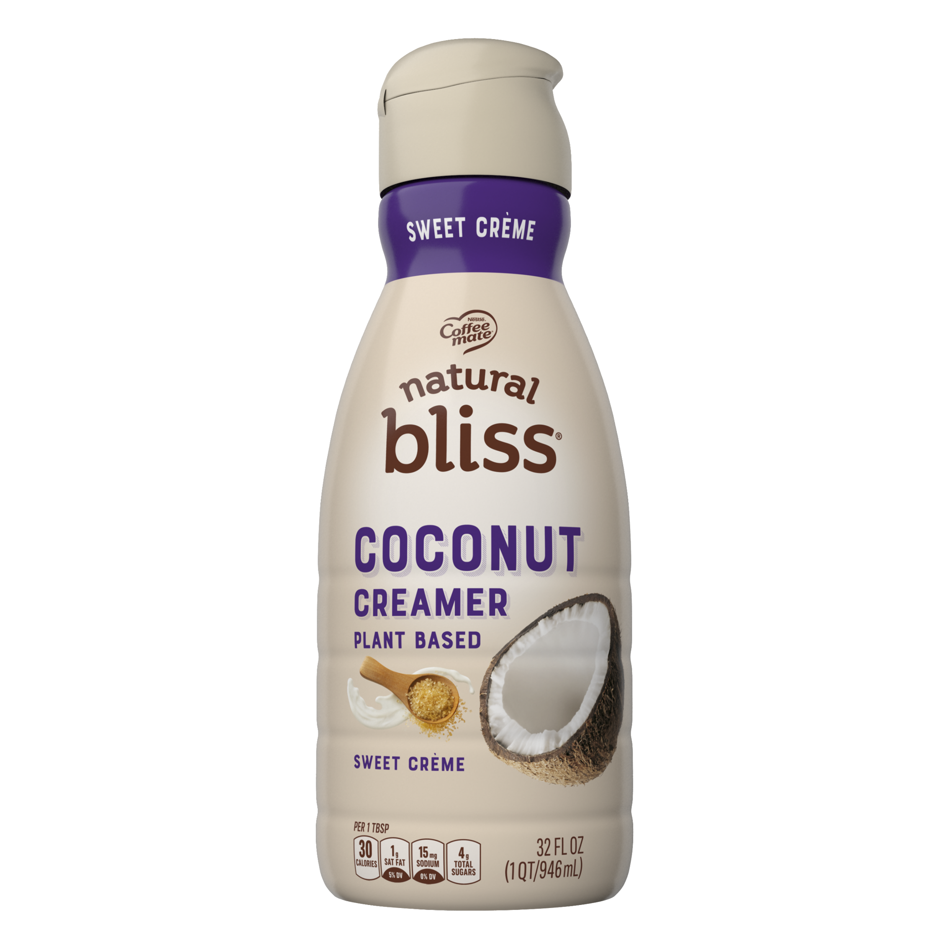 slide 1 of 2, Natural Bliss Coffee mate Natural Bliss Plant Based Sweet Cream Flavored Coconut Creamer Liquid , 32 oz