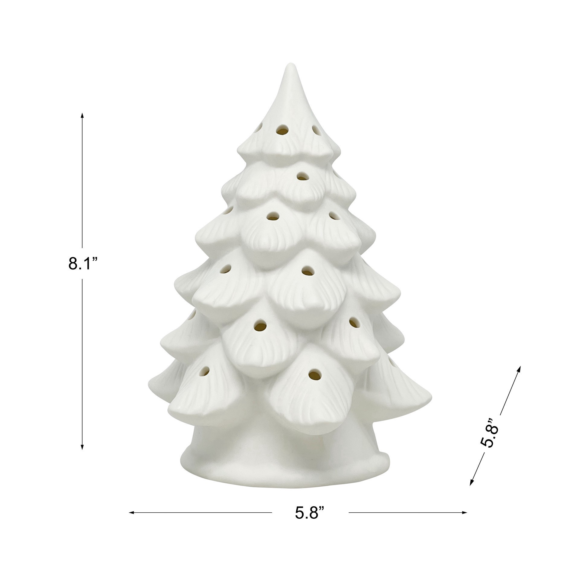 slide 2 of 5, 8" Led Diy Ceramic Christmas Tree Decor By Make Market, 5.8 in x 5.8 in x 8.1 in