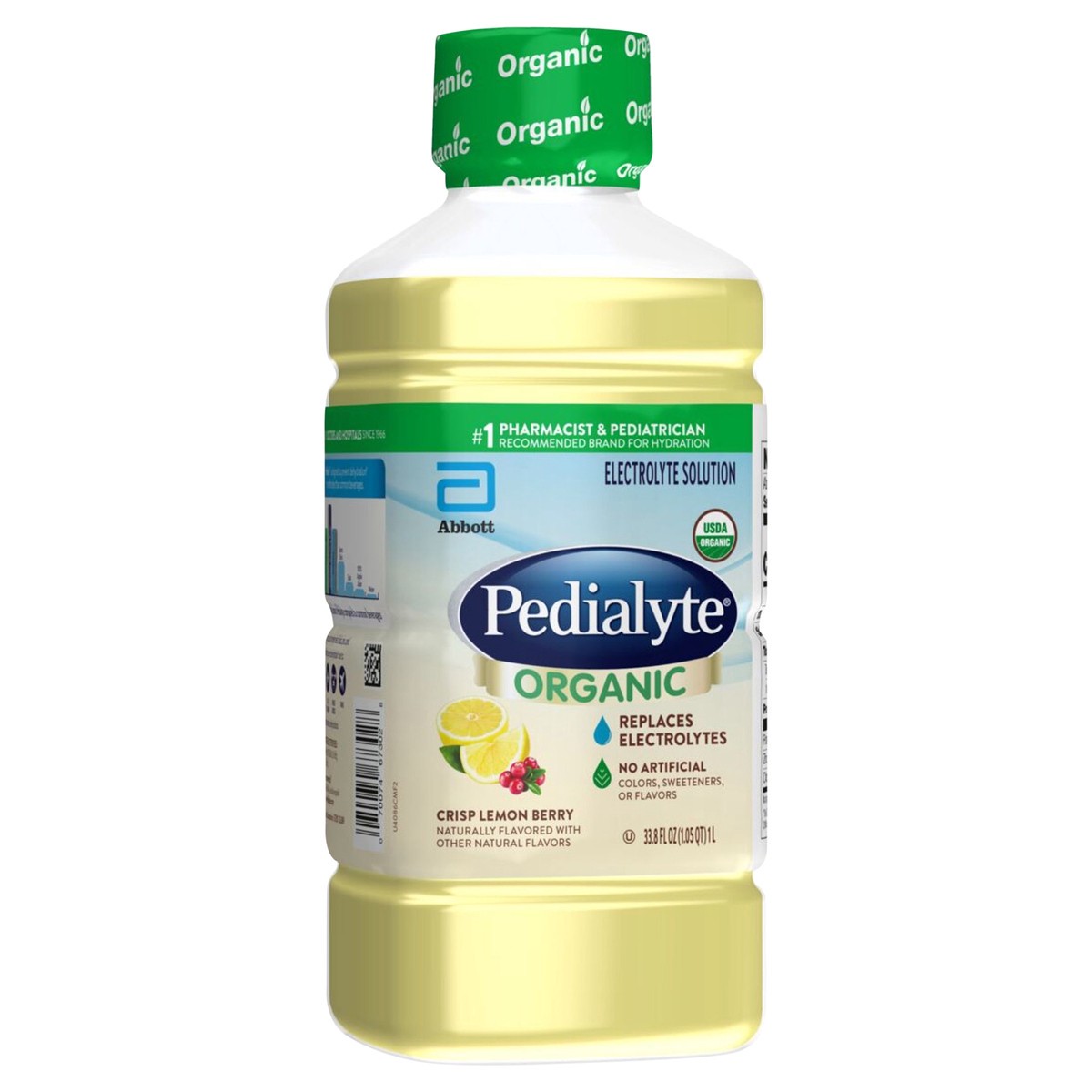 slide 3 of 4, Pedialyte Organic Crisp Lemon Berry Electrolyte Solution - 33.8 fl oz, 33.8 fl oz