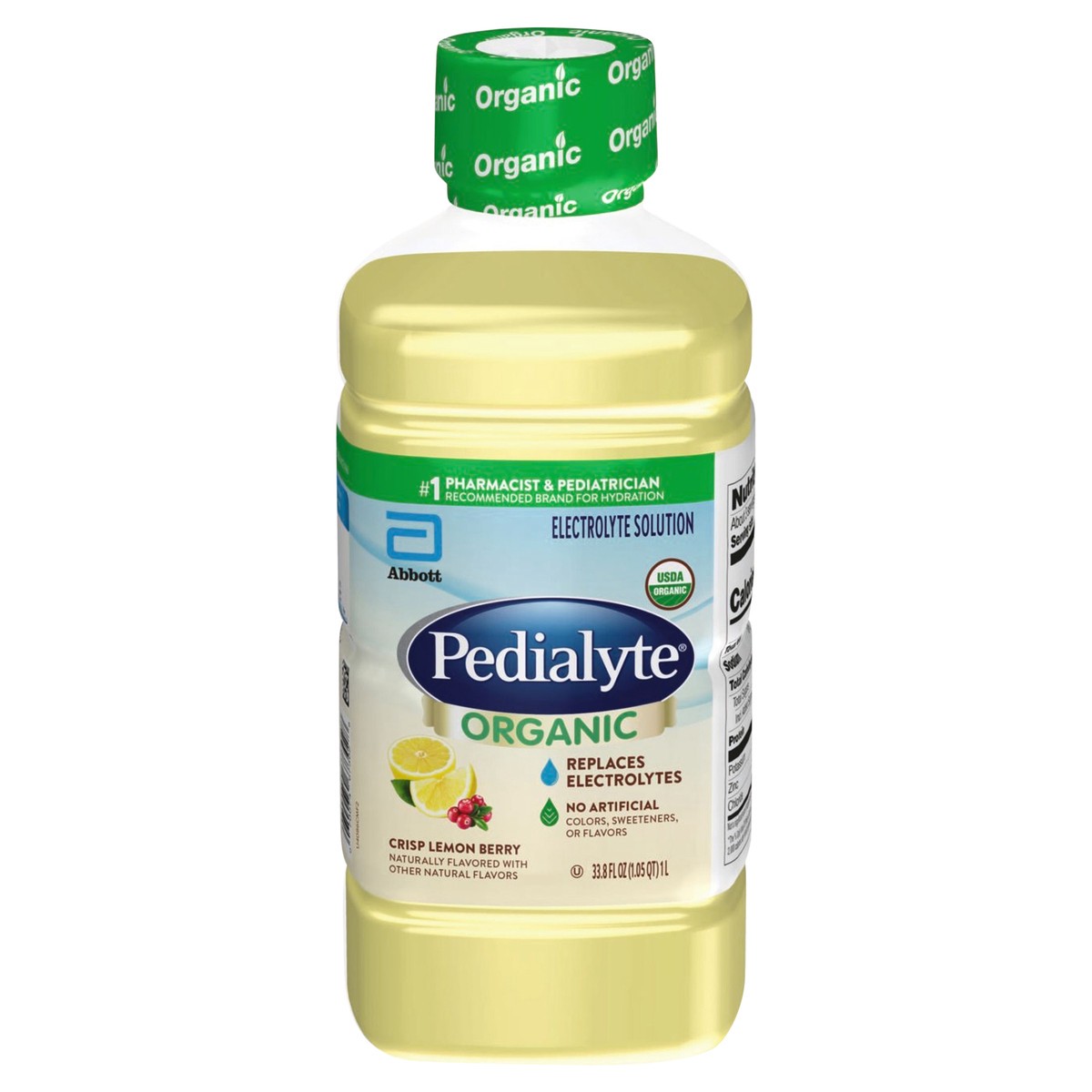 slide 1 of 4, Pedialyte Organic Crisp Lemon Berry Electrolyte Solution - 33.8 fl oz, 33.8 fl oz