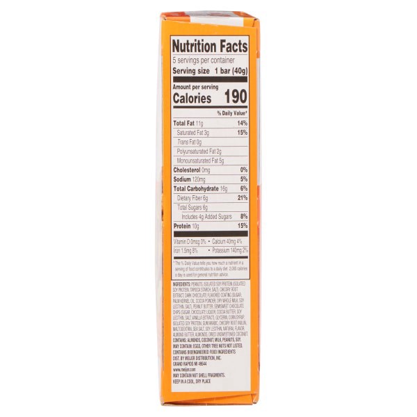 slide 2 of 13, Meijer Chewy Dark Chocolate & Peanut Butter Protein Bars, 5 ct; 7 oz