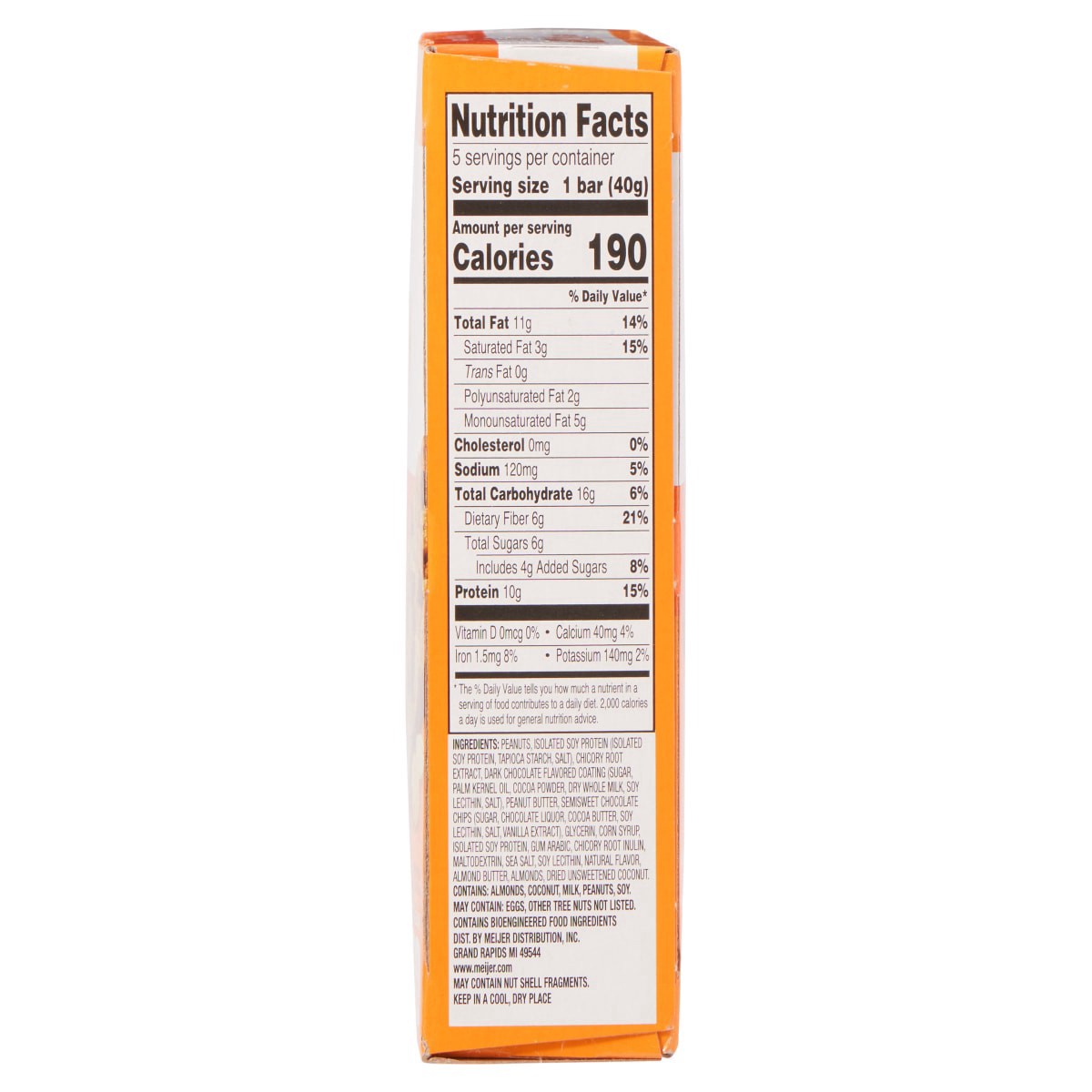 slide 3 of 13, Meijer Chewy Dark Chocolate & Peanut Butter Protein Bars, 5 ct; 7 oz