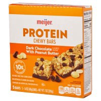 slide 13 of 13, Meijer Chewy Dark Chocolate & Peanut Butter Protein Bars, 5 ct; 7 oz