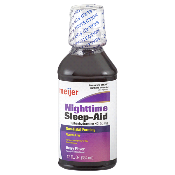 slide 1 of 3, Meijer Nighttime Sleep Aid, Berry Flavor, 12 oz