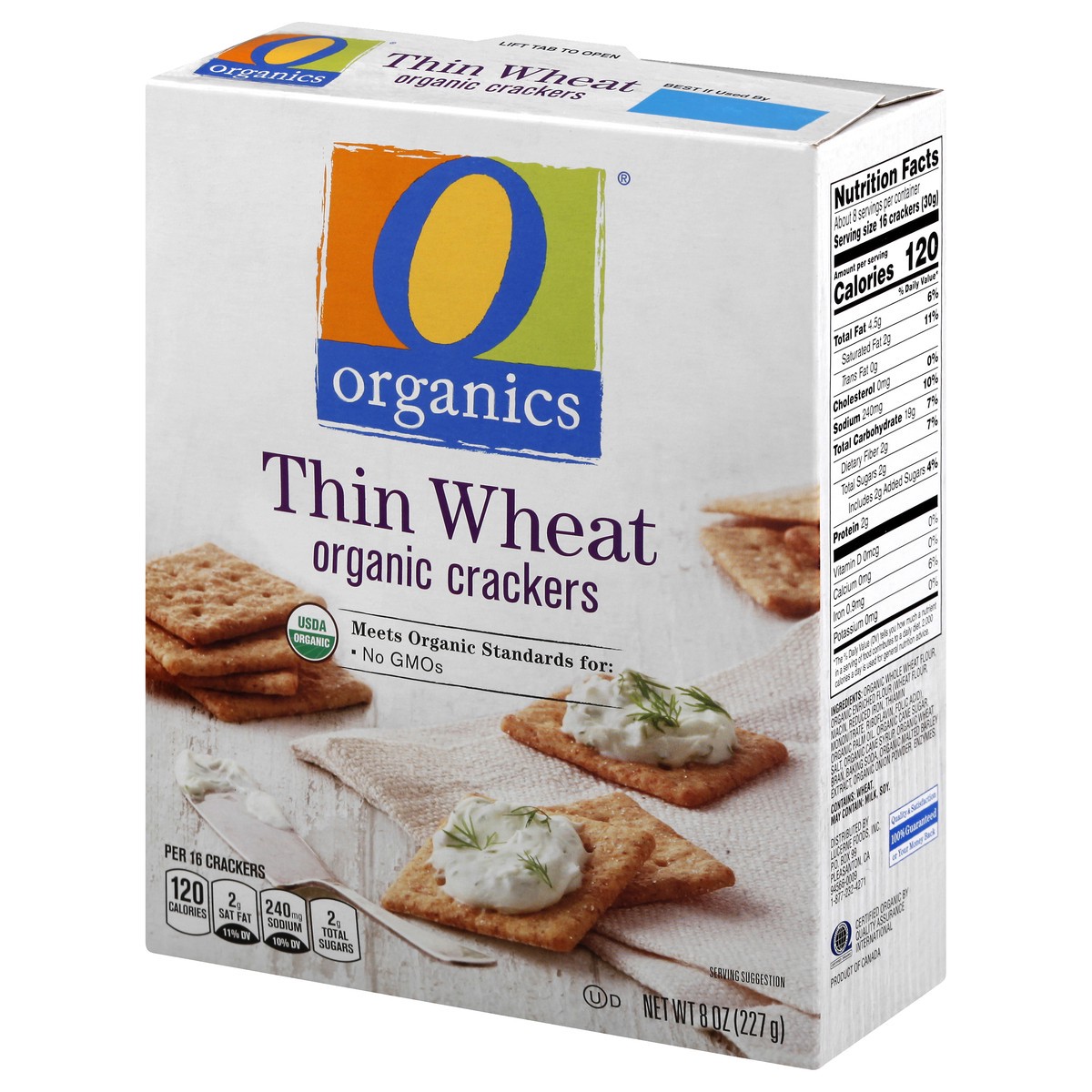 slide 3 of 9, O Organics Crackers, Organic, Thin Wheat, 8 oz