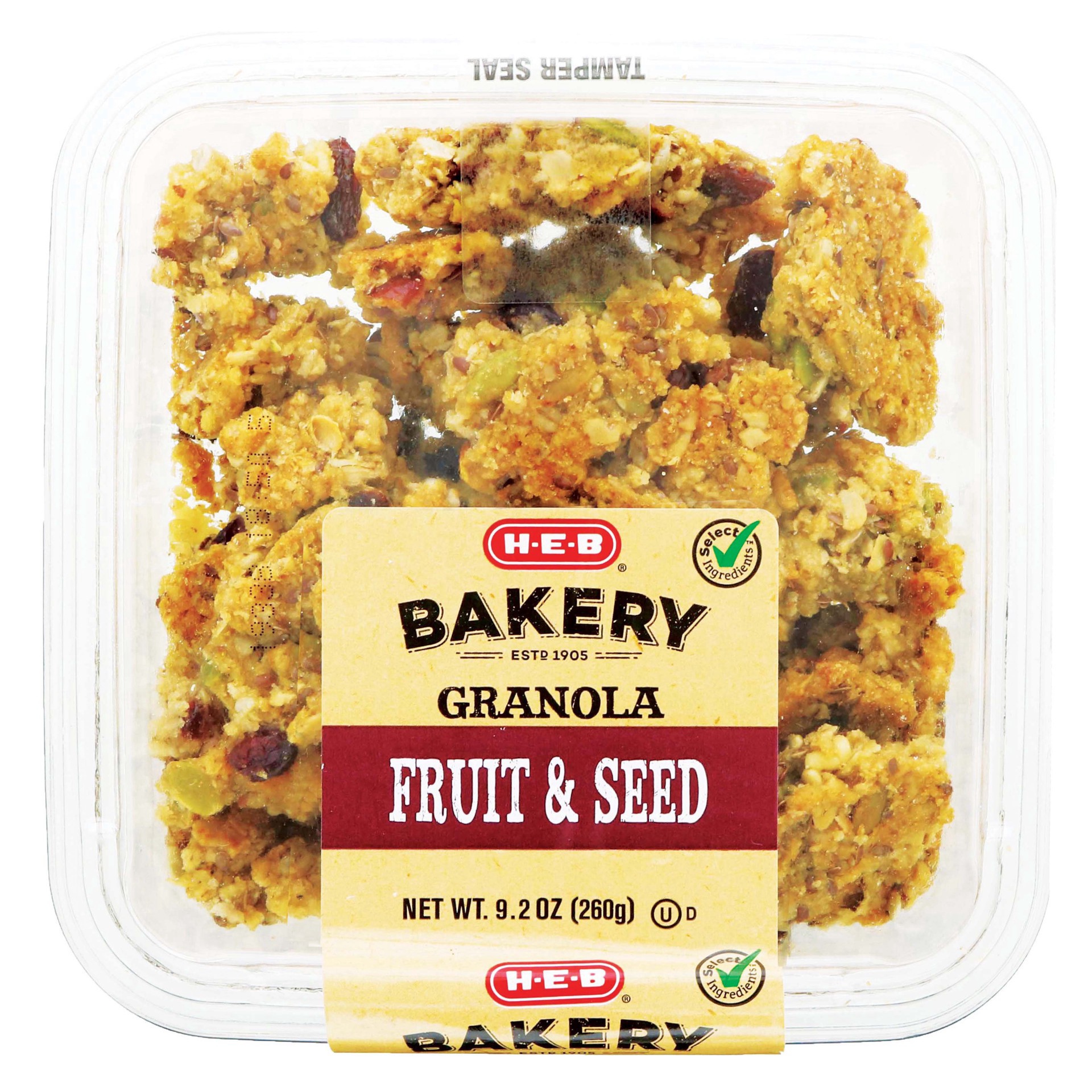 slide 1 of 1, H-E-B Bakery Fruit & Seed Granola, 9.2 oz