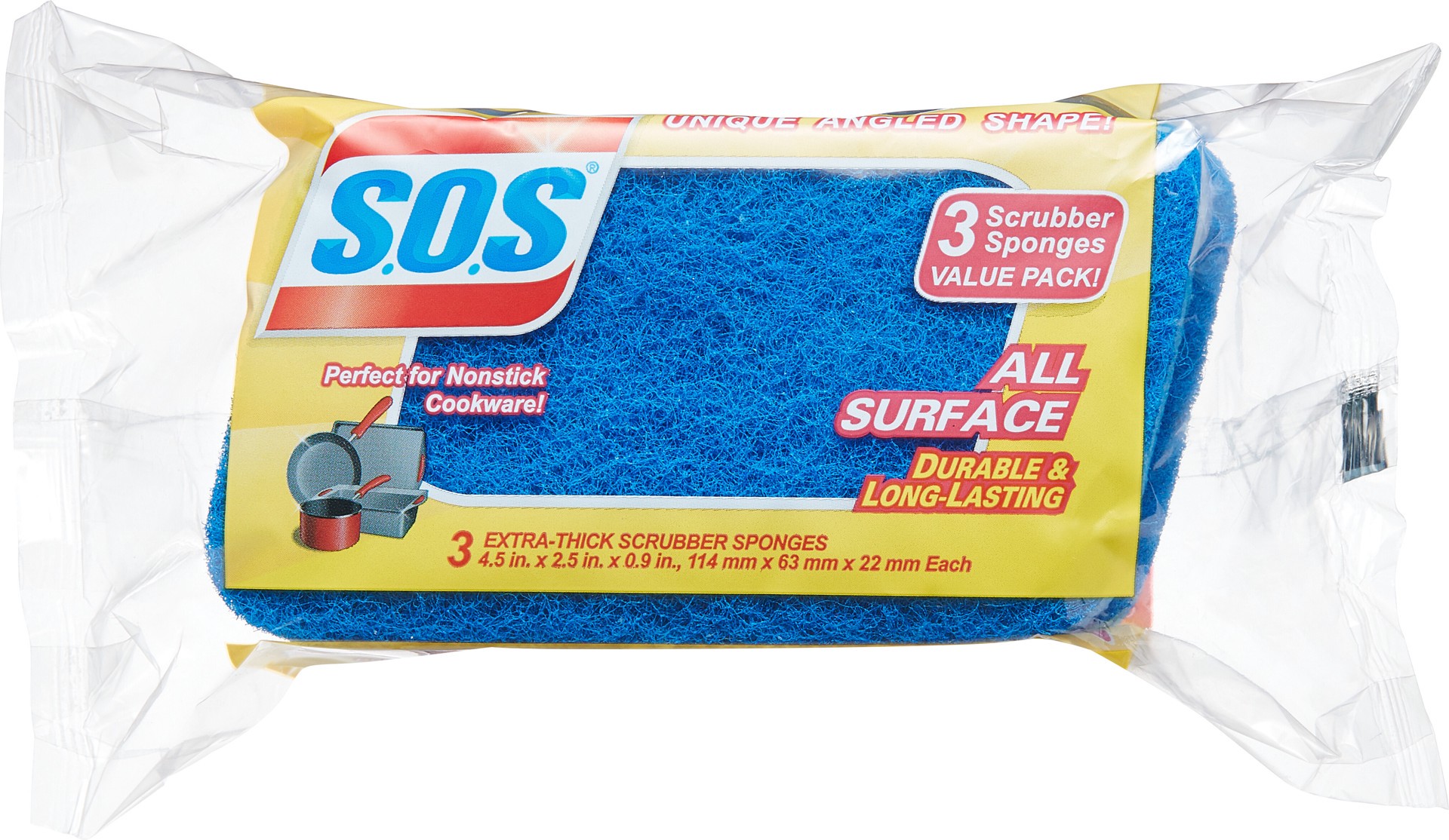 slide 5 of 5, S.O.S. Scrubber Sponge 3 ea, 3 ct