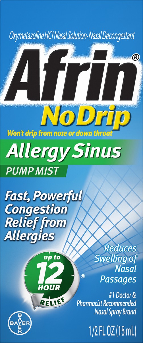 slide 9 of 11, Afrin No Drip Allergy Sinus Mist Pump, 0.5 fl oz