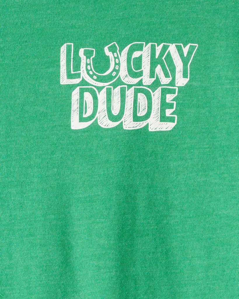 slide 2 of 2, Carter's Carters Boys Lucky Dude Long-Sleeve Graphic Tee - Green Green M, 1 ct