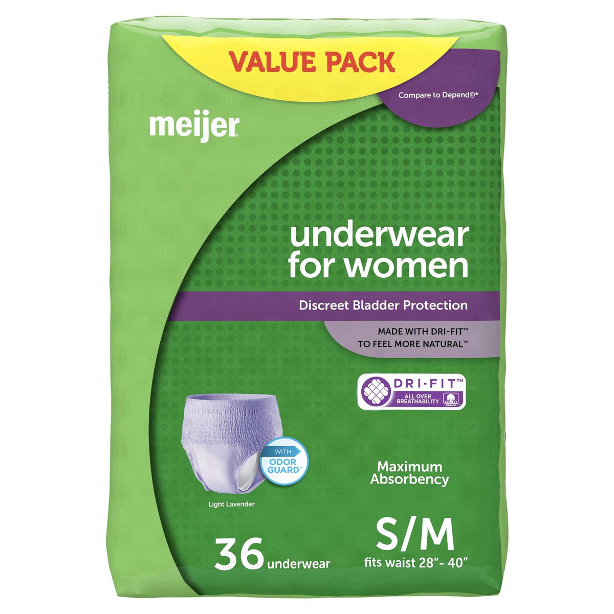 slide 13 of 17, Meijer Underwear for Women, Maximum Absorbency, Small/Medium, 36 ct