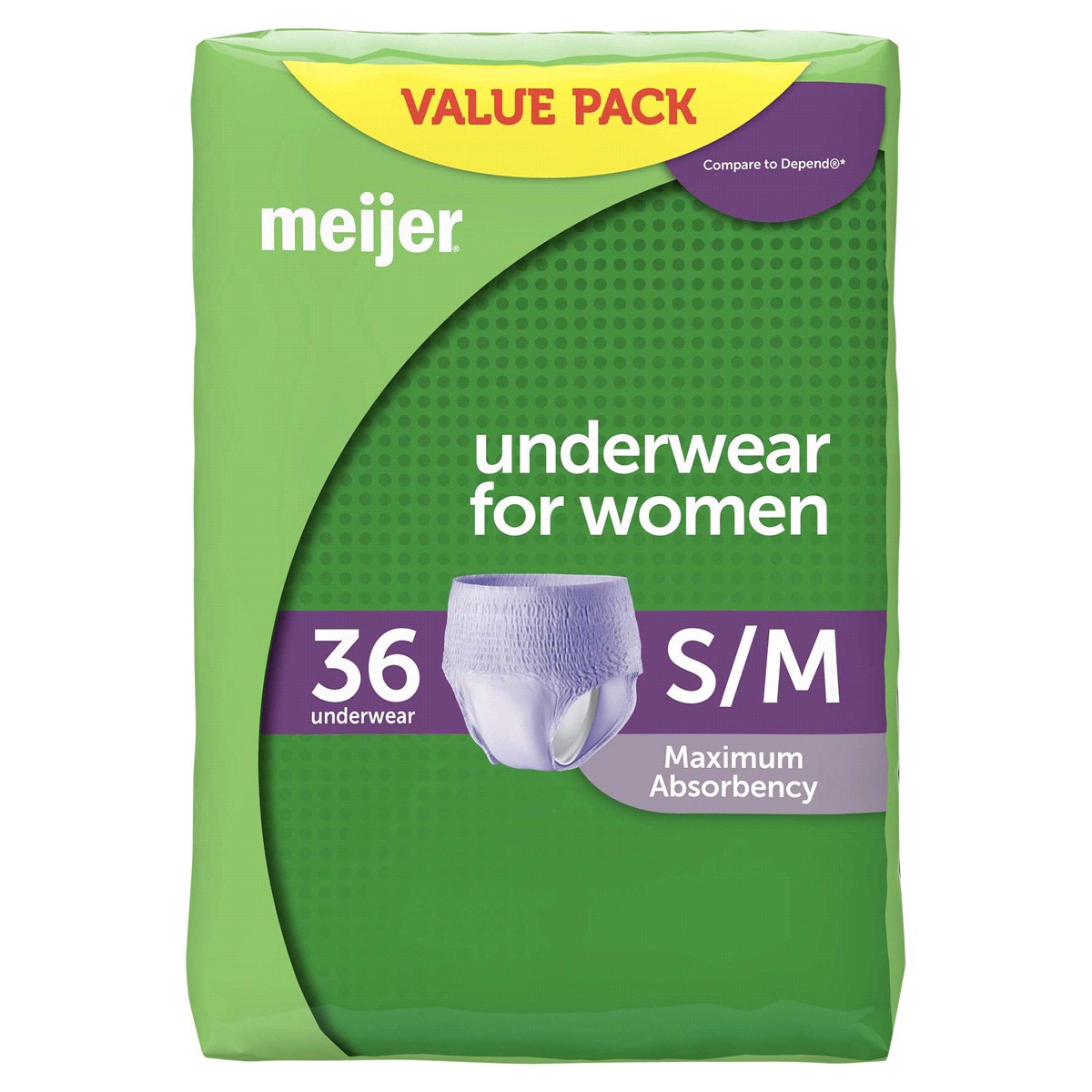 slide 1 of 17, Meijer Underwear for Women, Maximum Absorbency, Small/Medium, 36 ct