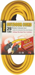 Prime Wire & Cable Outdoor Extension Cord - SJTW 12/3 - Yellow