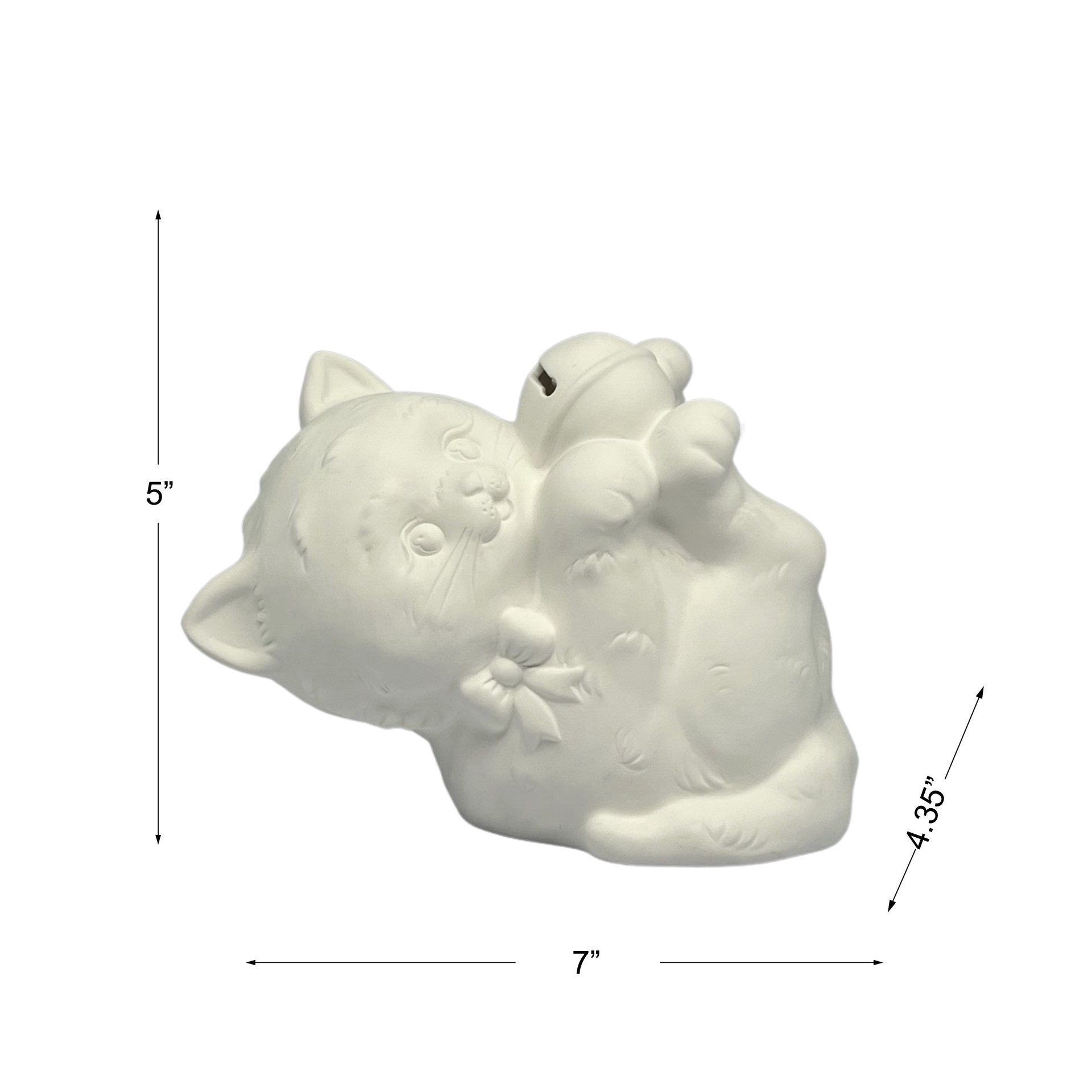 slide 6 of 8, 7" Led Diy Ceramic Cat With Bell Decor By Make Market, 7 in x 4.35 in x 5 in