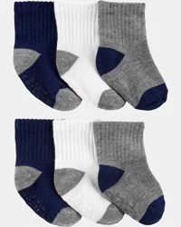 Carter's Carters Toddler Boy 6-Pack Ankle Socks Navy/Grey/White 2T4T