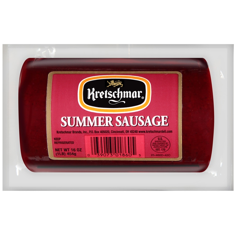 slide 1 of 2, Kretchmar Summer Sausage, 16 oz