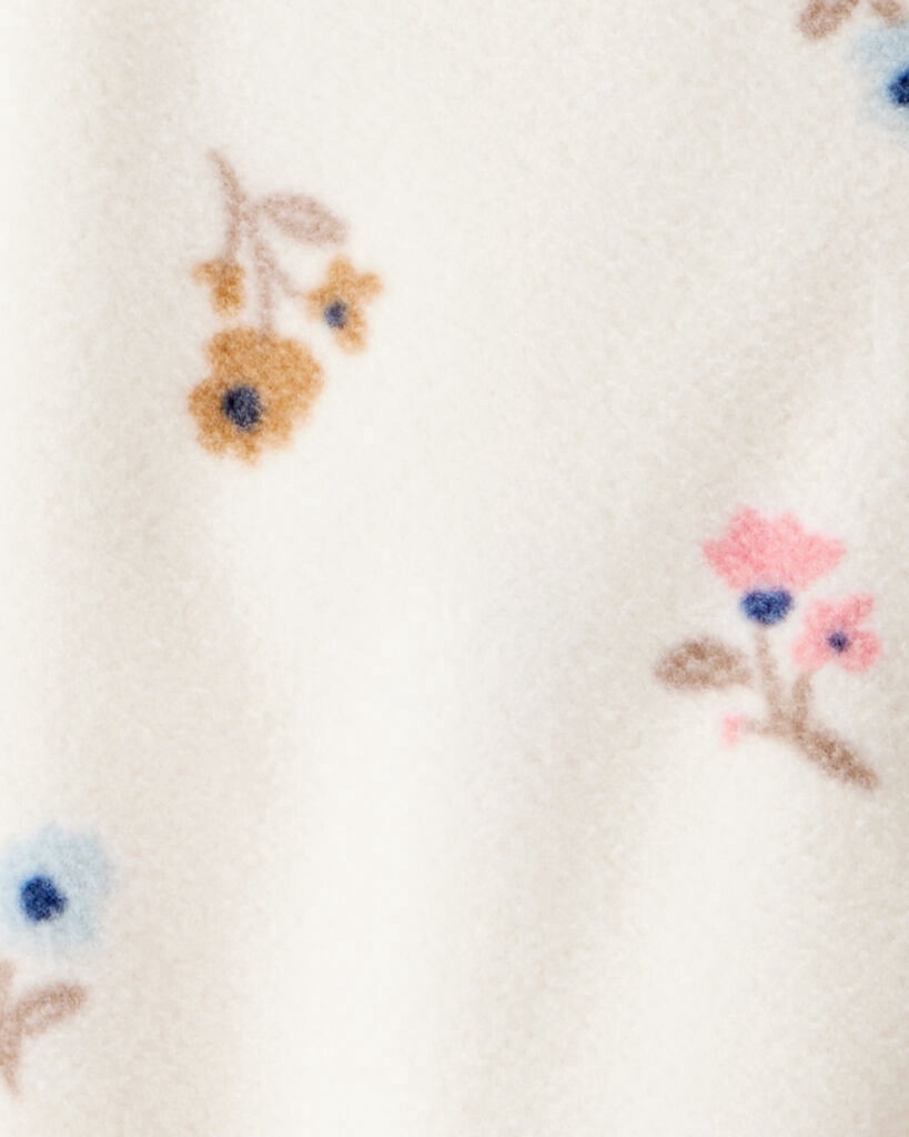 slide 3 of 3, Carter's Carters Baby Girl Floral Print Loose Fit Long-Sleeve 2-Way Zip Sleep & Play - Cream Cream NB, 1 ct