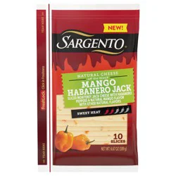 Sargento Mango Habanero Monterey Jack Sliced Cheese, 10 Slices