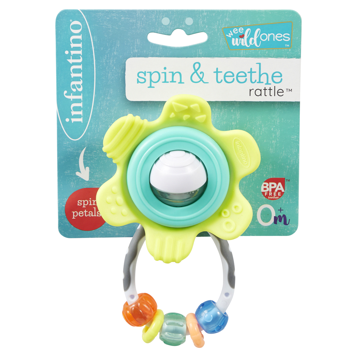 slide 1 of 2, Infantino Spin & Teethe Gummy Rattle, 1 ct