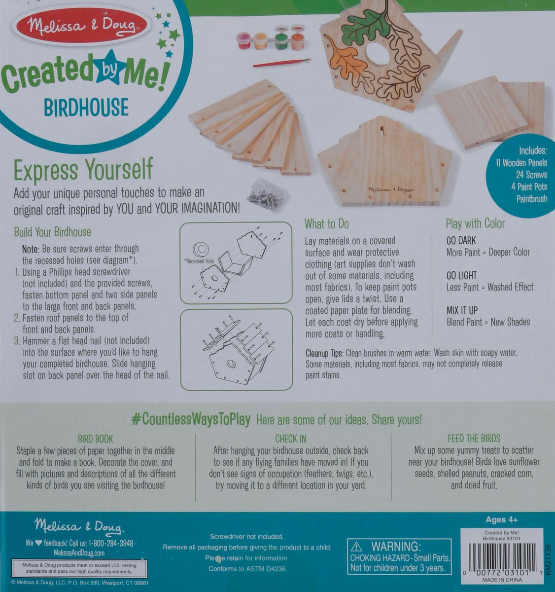 slide 3 of 11, Melissa & Doug Created by Me! Birdhouse Wooden Craft Kit 1 ea, 1 ct